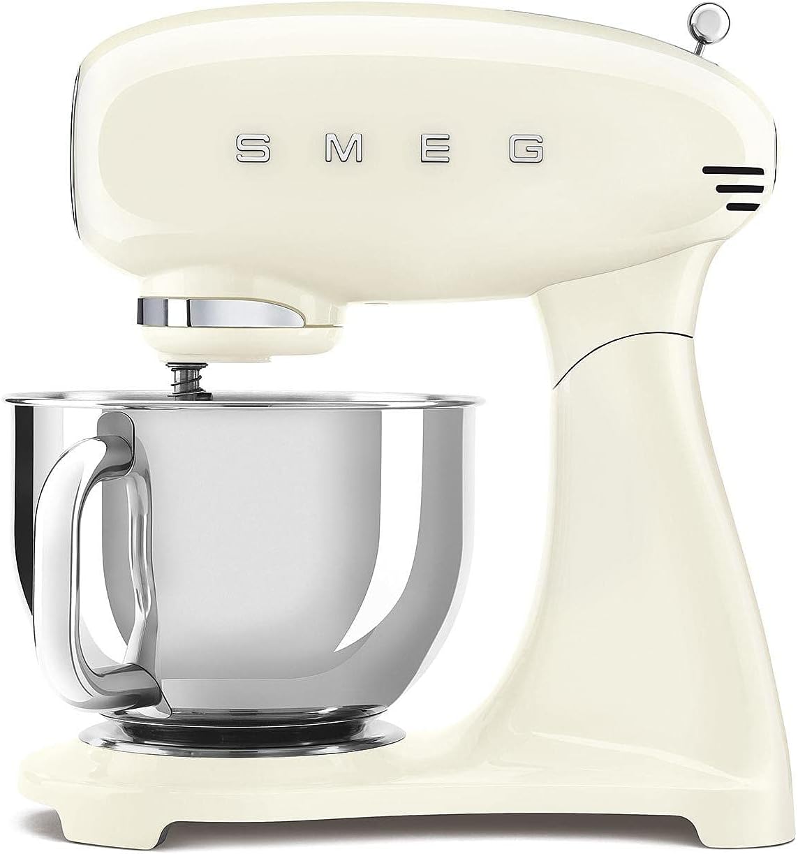 Smeg, SMF03CREU Food Processor, 10 Speed ​​Levels, Planetary Mixer, Safety Shut-Off, 2 Whisks, Stainless Steel Ball Handle, 800 W, Cream