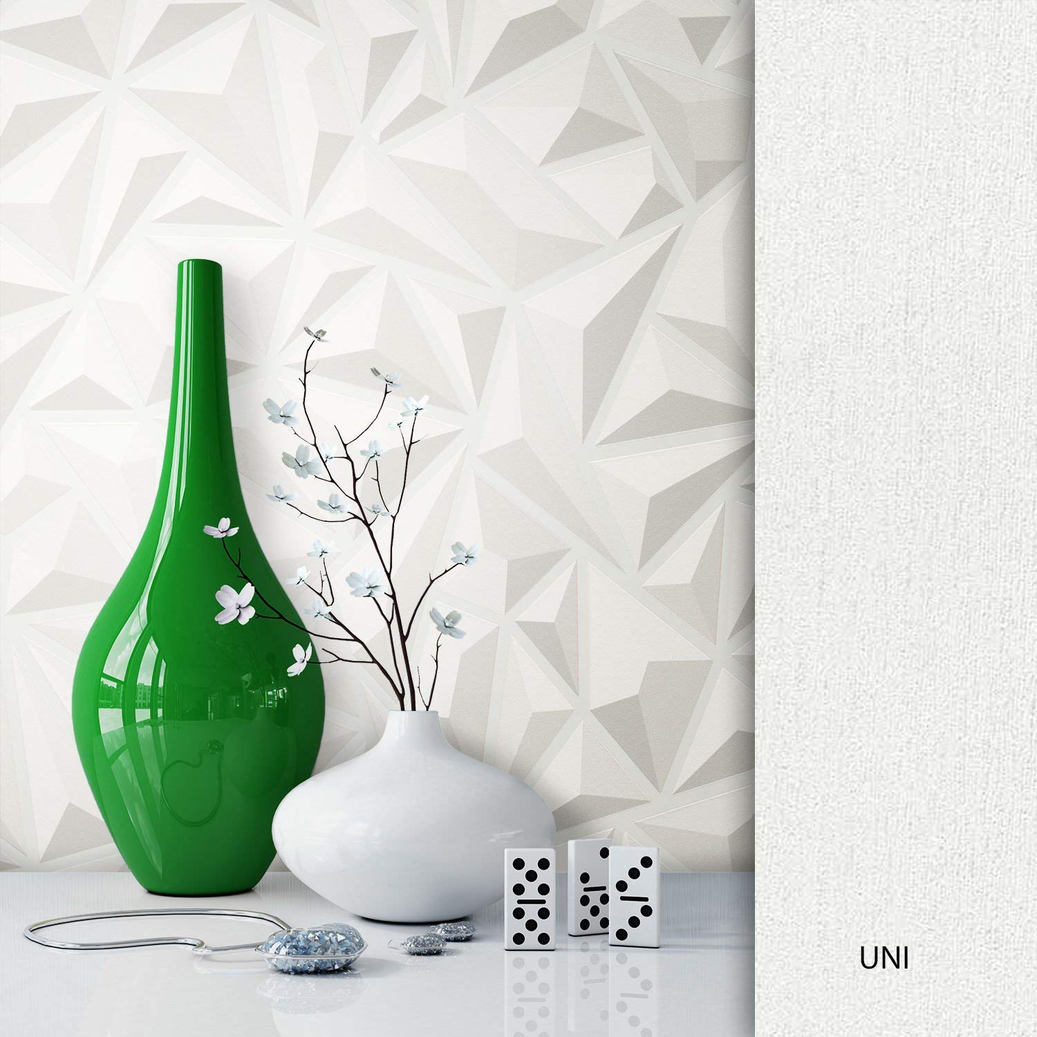 Newroom Design Newroom Wallpaper White Non-Woven Pattern/Design Beautiful Modern And Elega