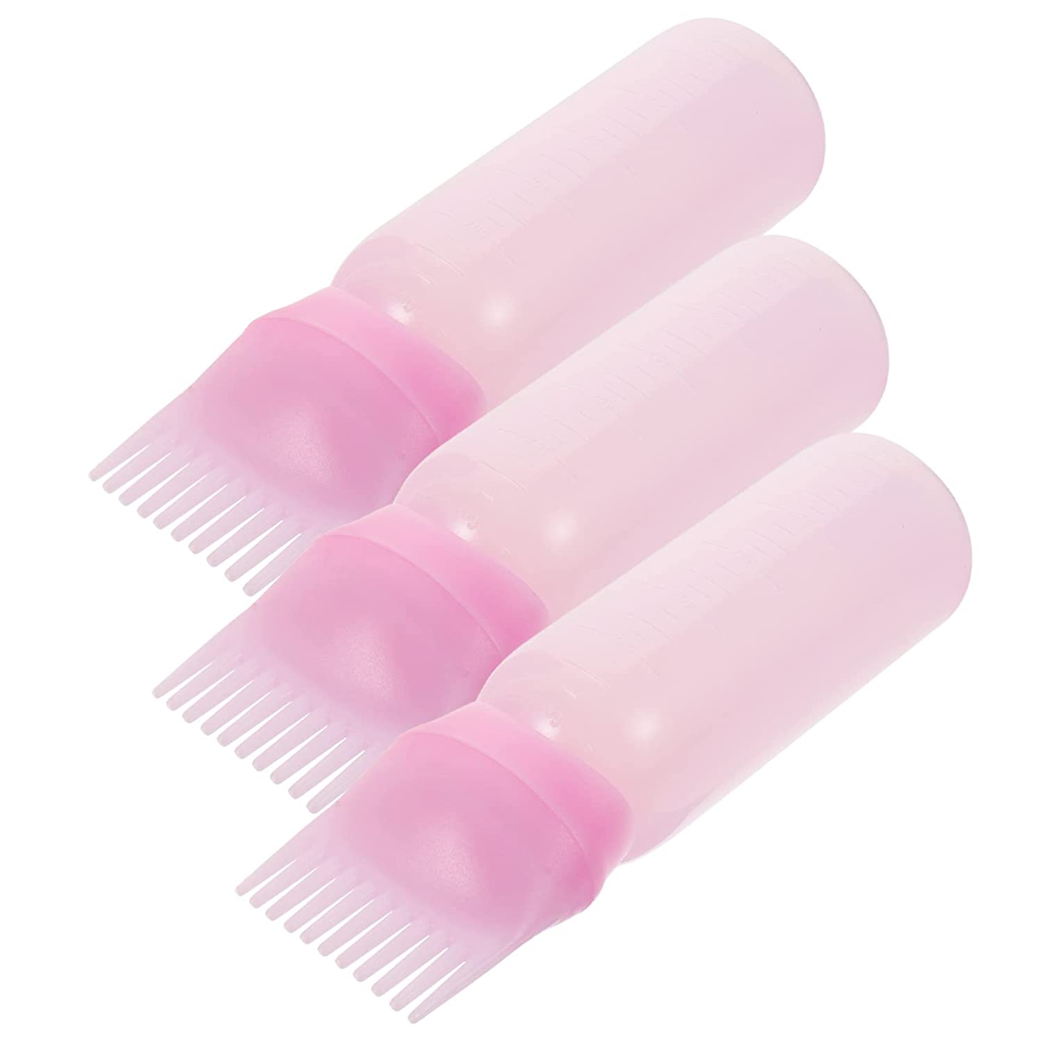 Lurrose 3 Pieces Medicine Bottle Root Applicator Bottle for Hair Hair Comb Applicator Bottle Root Comb Applicator Bottle for Hair Oil Plastic Hair Dye Pink Dry Cleaning