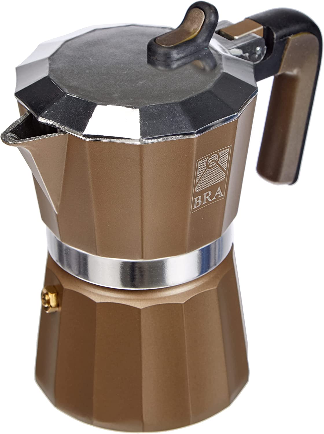 BRA Titanium Coffee Machine, Aluminium 3 tazas