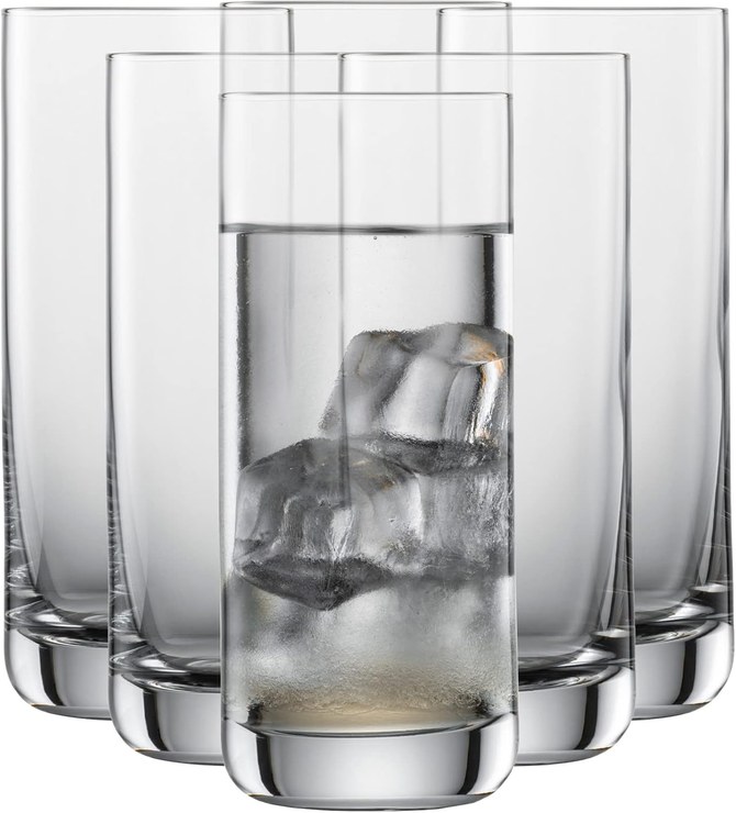 SCHOTT ZWIESEL Simple Long Drink Glasses (Set of 6), Straightforward Drinking Glasses for Long Drinks, Dishwasher Safe Tritan Crystal Glasses, Made in Germany (Item No. 123665)