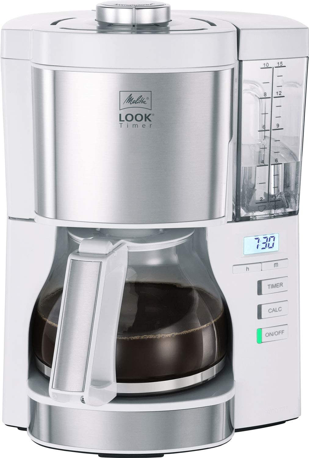 Melitta Look V Timer Filter coffee machine, plastic, 1.25 litres., With glass jug, Black