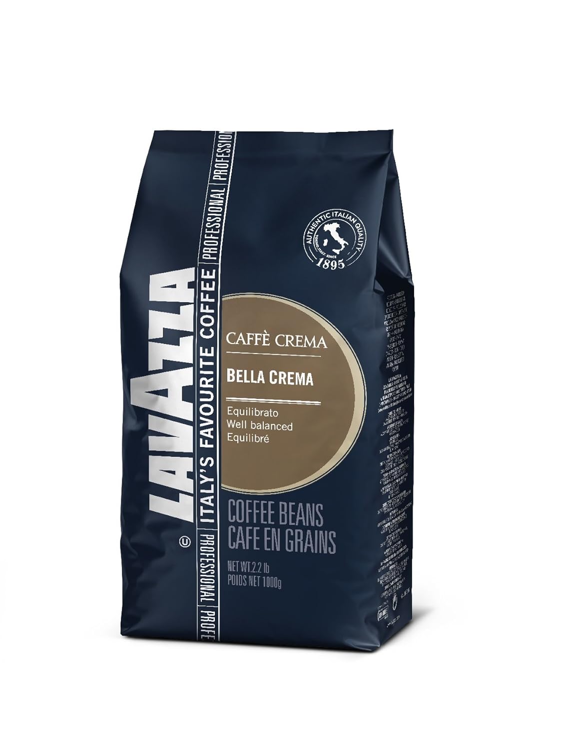 Lavazza Caffé Bar Bella Crema, Whole Beans, Pack of 6, 6 x 1000g