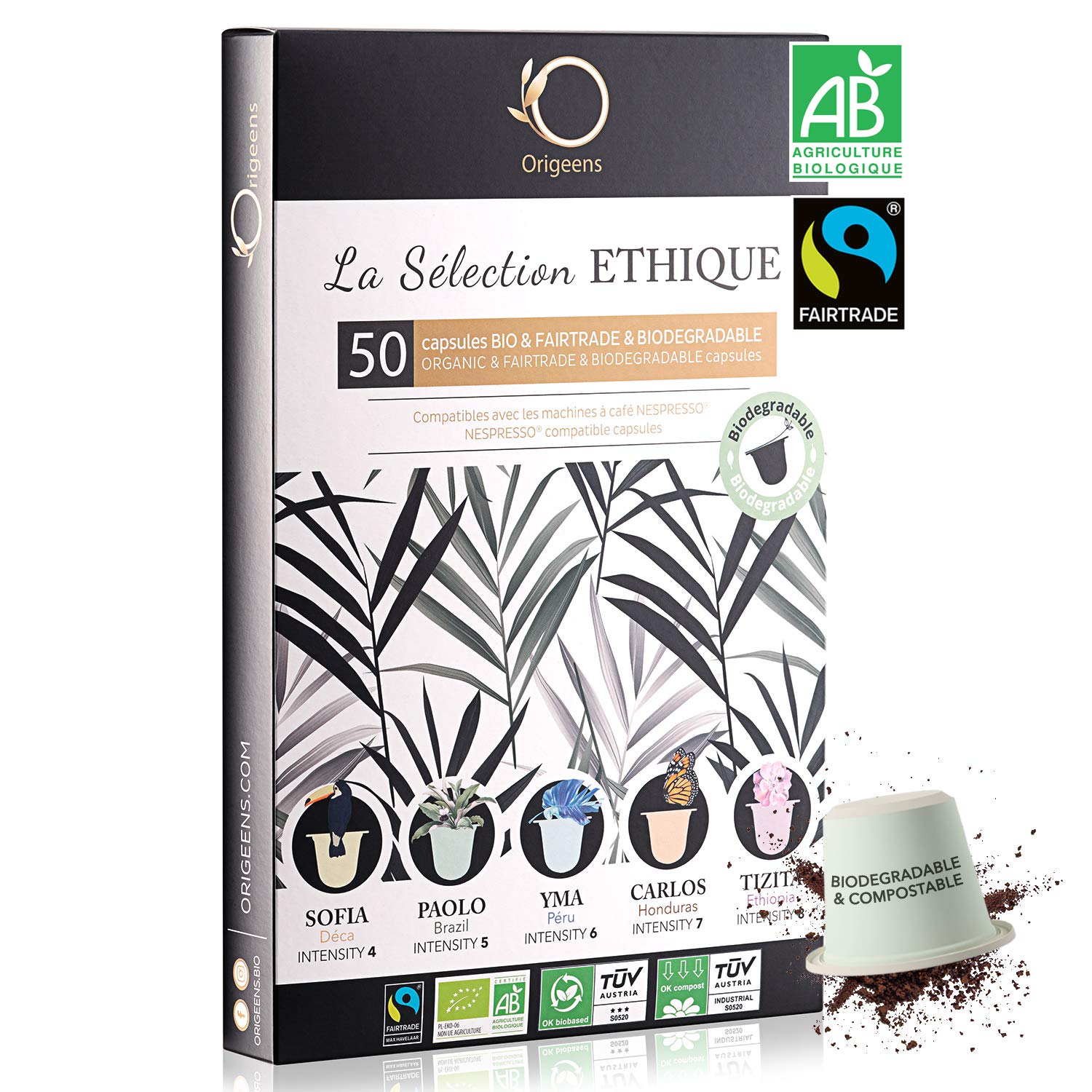 Nespresso Capsules Compatible | Organic Fairtrade Arabica Coffee in Capsules Biodegradable | Premium Tasting Set with 50 Coffee Capsules | Traditional roasting