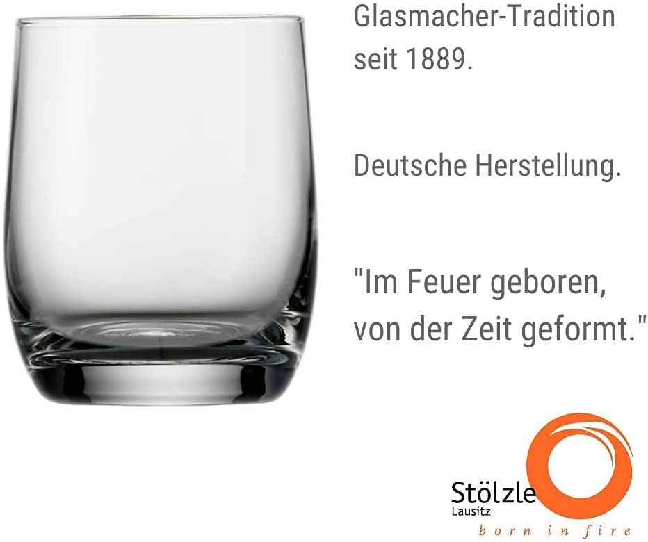 Stalzle STÖLZLE LAUSITZ Whisky Glass Series Weinland 190 ml Set of 6 I Lead-Free Crystal Glass I High-Quality Scotch Glass I Dishwasher Safe I Unique Glasses for Special Occasion