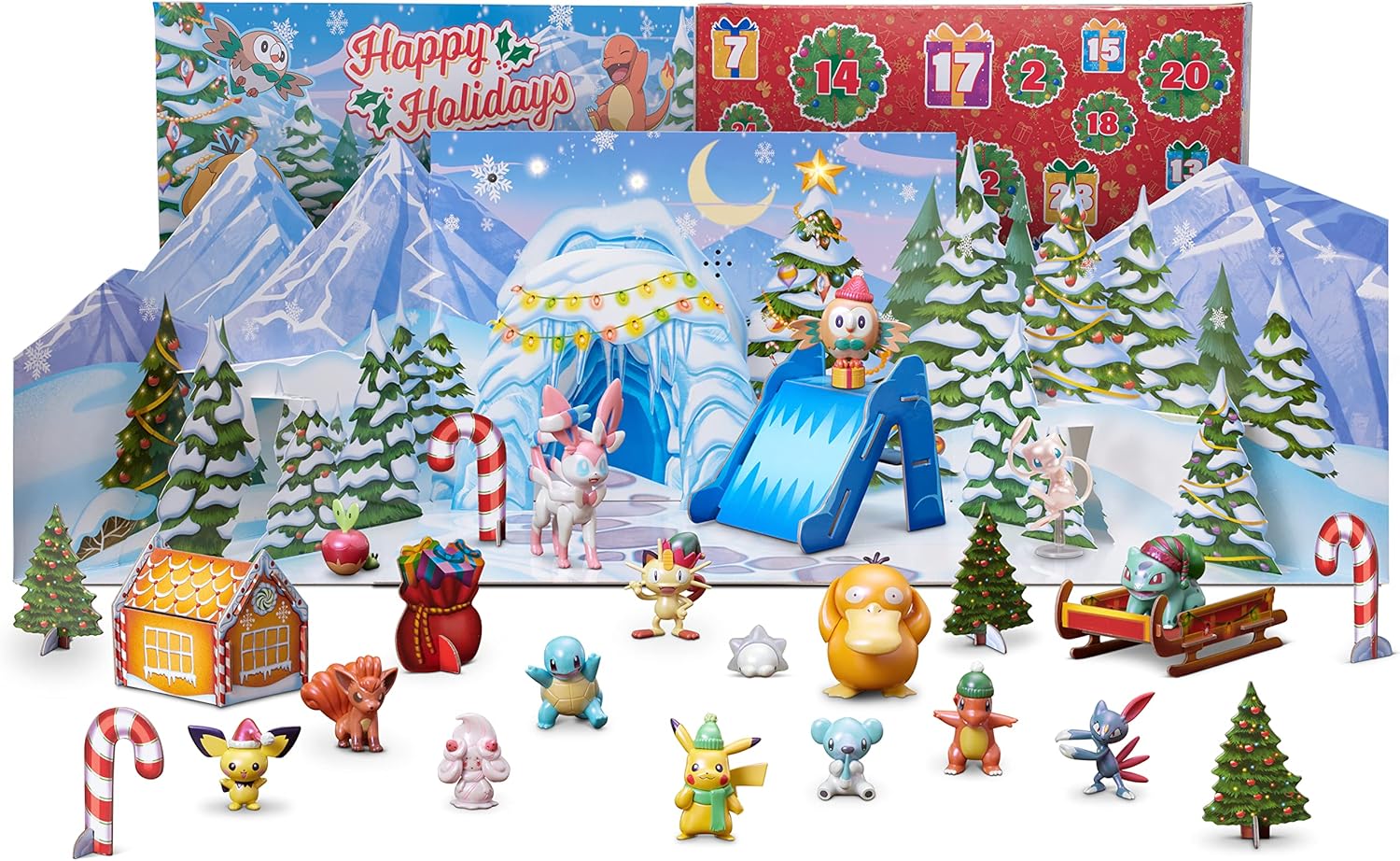 Pokémon PKW2690 Deluxe Advent Calendar with Light and Sound, Official Calendar with 24 Surprises