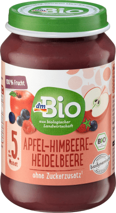 dmBio Fruits Apple-raspberry-blueberry from the 5th month, Demeter, 190 g