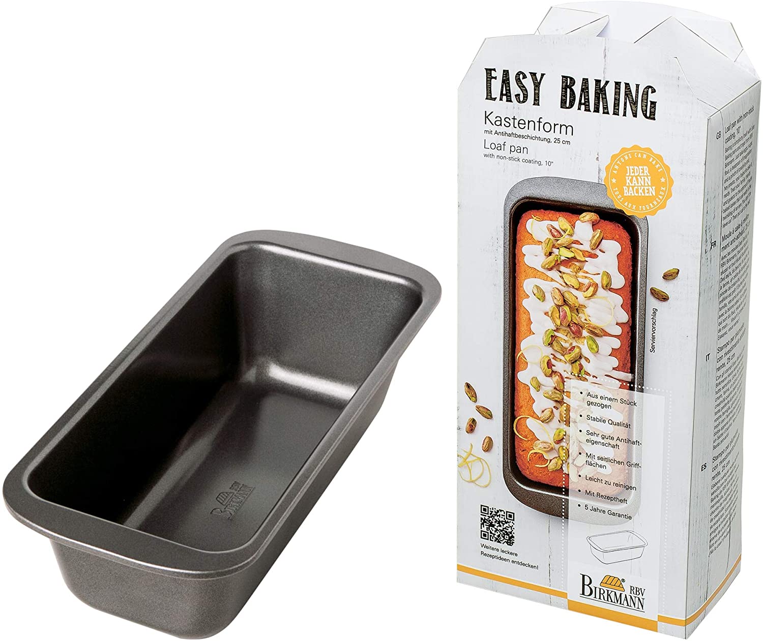 Baking Moulds from the Easy Baking Range by RBV Birkmann, grey, 25 cm