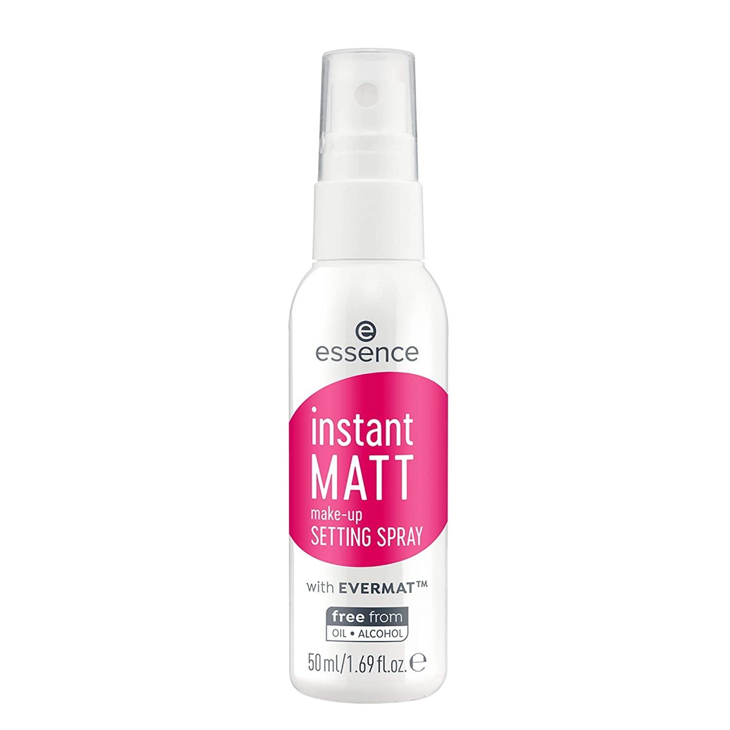 essence cosmetics essence instant matt make-up setting spray, facial spray, refines the pores and mattes the complexion, without alcohol and oil, transparent, matte, complies with our Clean Beauty Standard (50 ml), ‎transparent