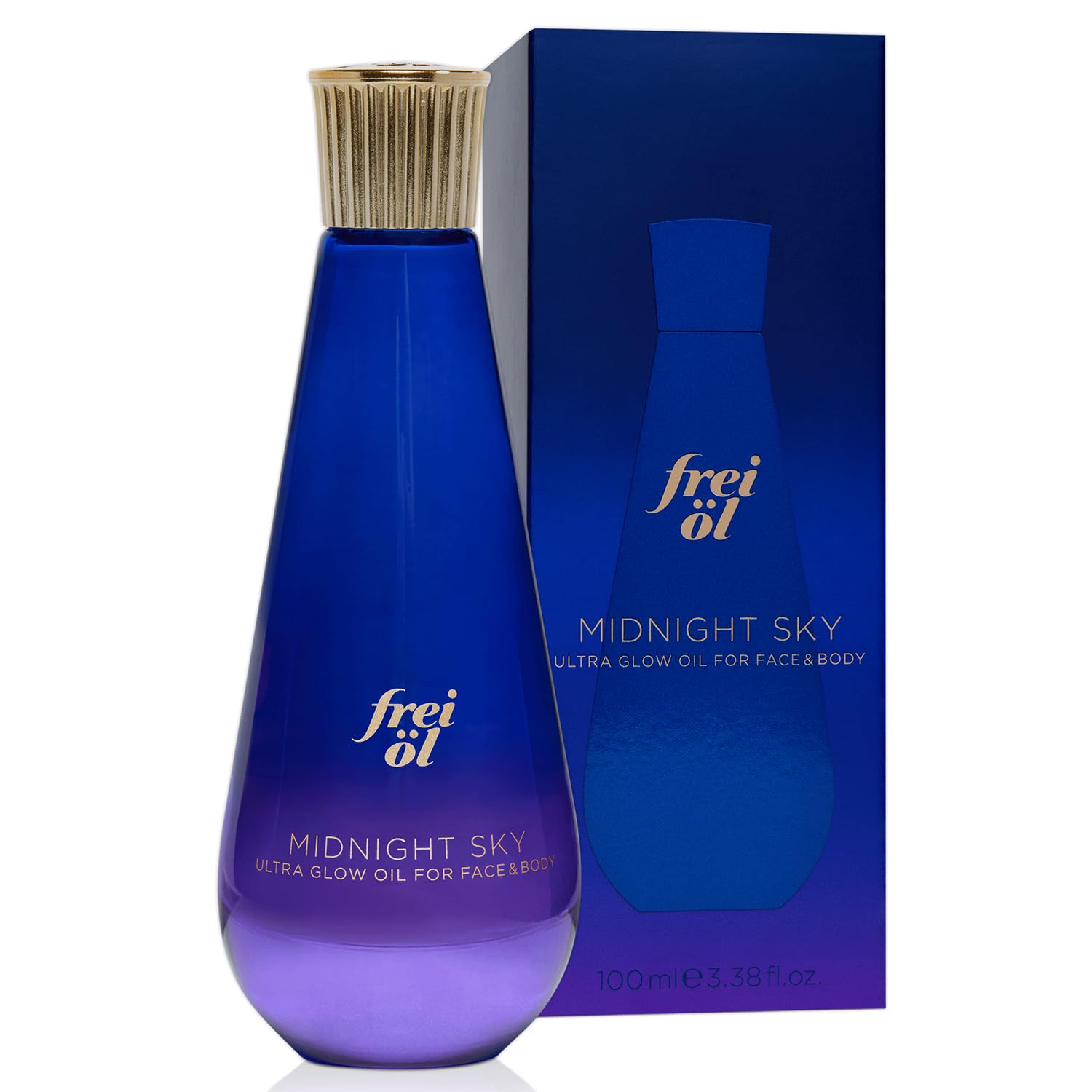 freia frei öl Ultra Glow Oil Midnight Sky with Elegant Fragrance - for Face & Body for More Glow & Visibly Smoother Skin, Vitamin E and Jojoba Oil, Vegan & Dermatologically Tested, 100 ml