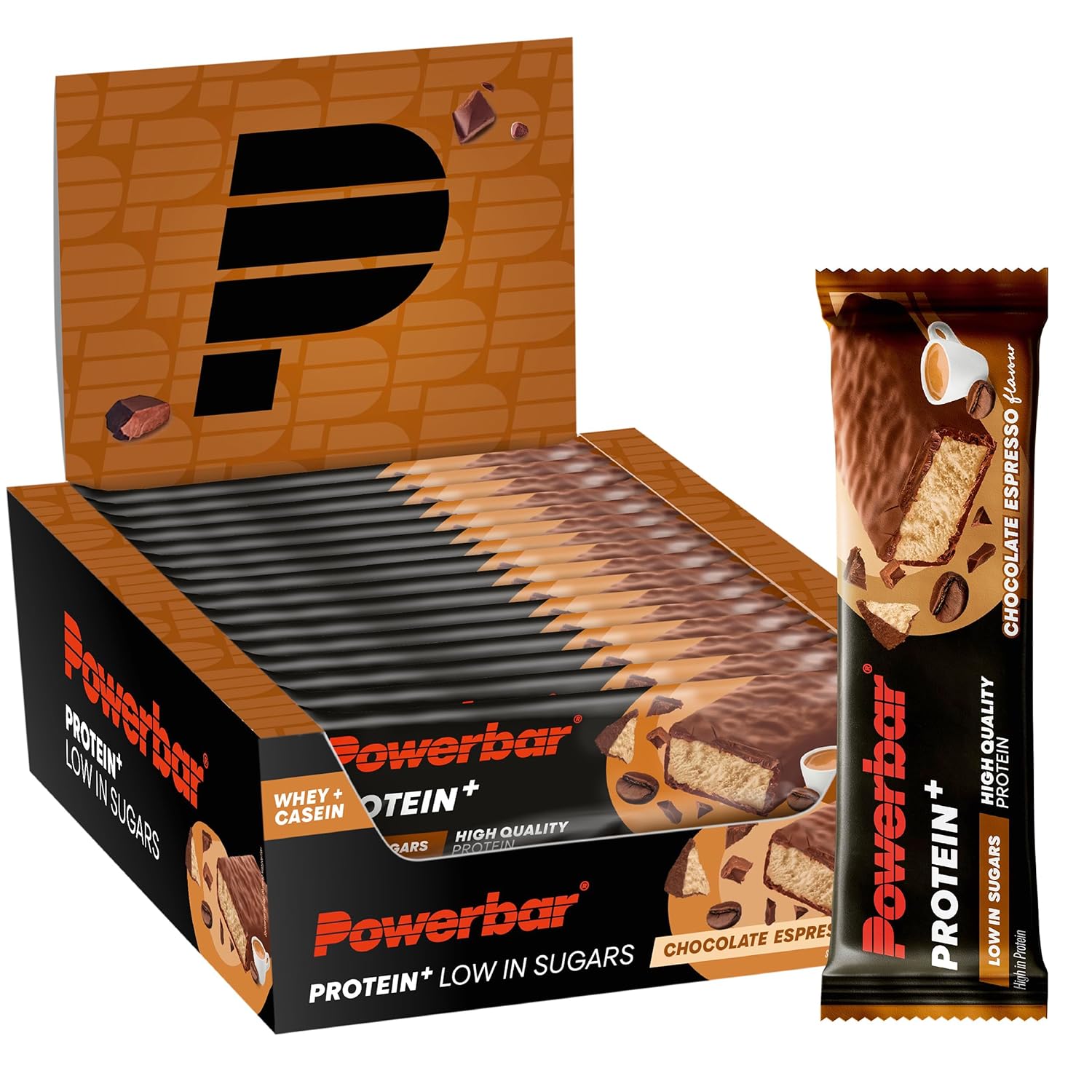 Powerbar Protein Plus Low Sugar Chocolate Espresso 16x35g - High Protein Low Sugar Bar