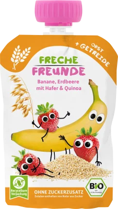 FRECHE FREUNDE FRECHE FRIENDE Squeeze banana, strawberry with oats & quinoa from 6 months, 100 g