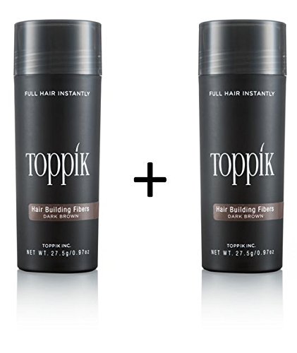 TOPPIK 2 x Topik 27.5 g. Hair Thickener Scatter Hair Fibres Microhairs – Dark Brown, ‎dark