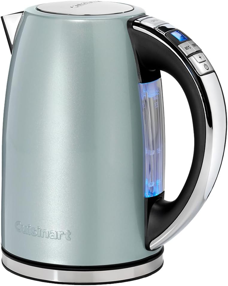 Cuisinart Multi-Temp Kettle, Quick Boil, 3 KW, Wireless, Stainless Steel Finish, 1.7 L Capacity, Adjustable Temperature, Removable, Washable Anti-Limescale Filter, Pistachio Green