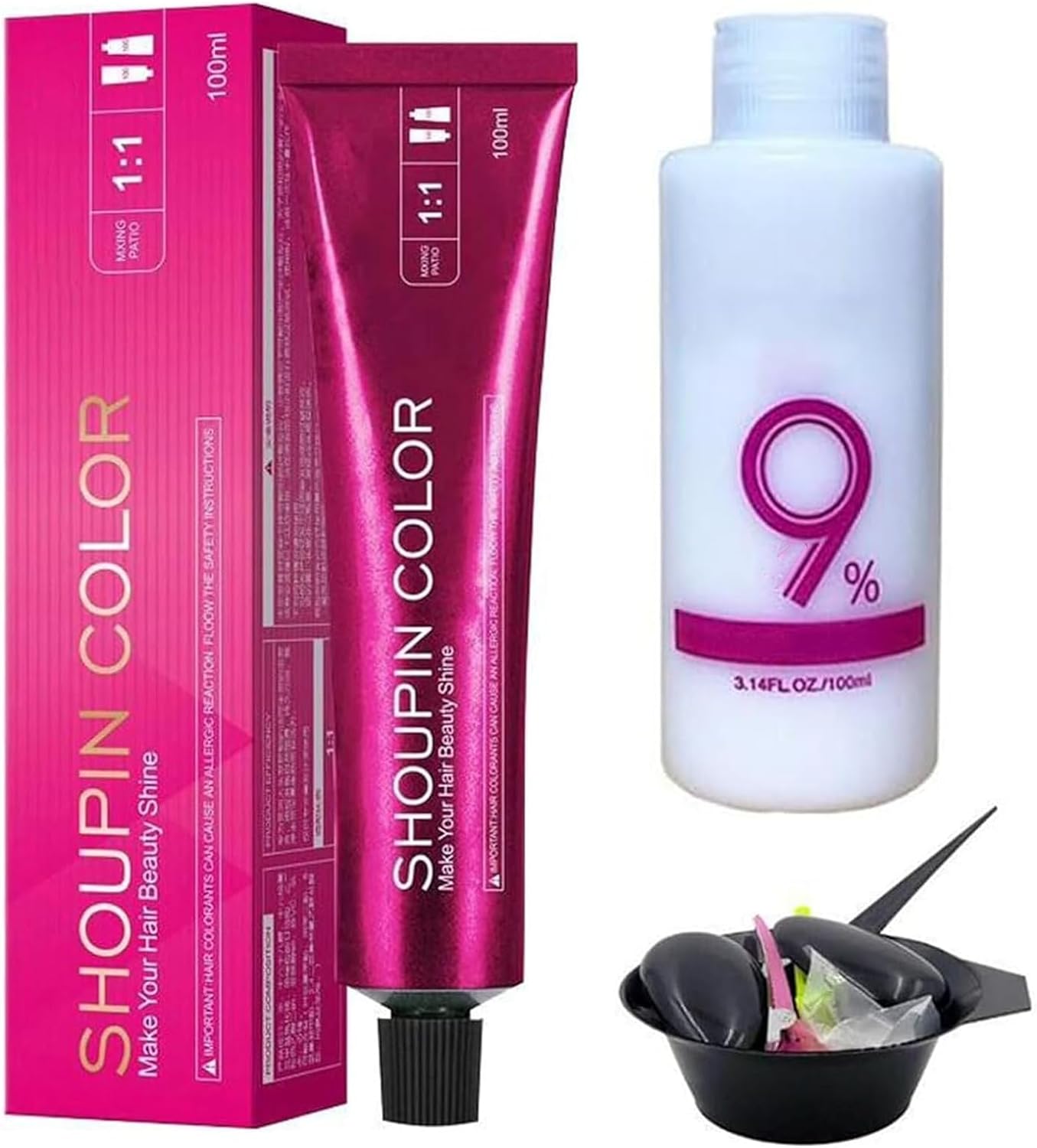 Zanlion 100 ML Shoupin Color Hair Dye, Shoupin Color, Shoupin Hair Color, No Bleach Hair, Shoupin Hair Colouring, No Bleaching Hair, Nourishing Colouring Hair Dye, Silver Grey)