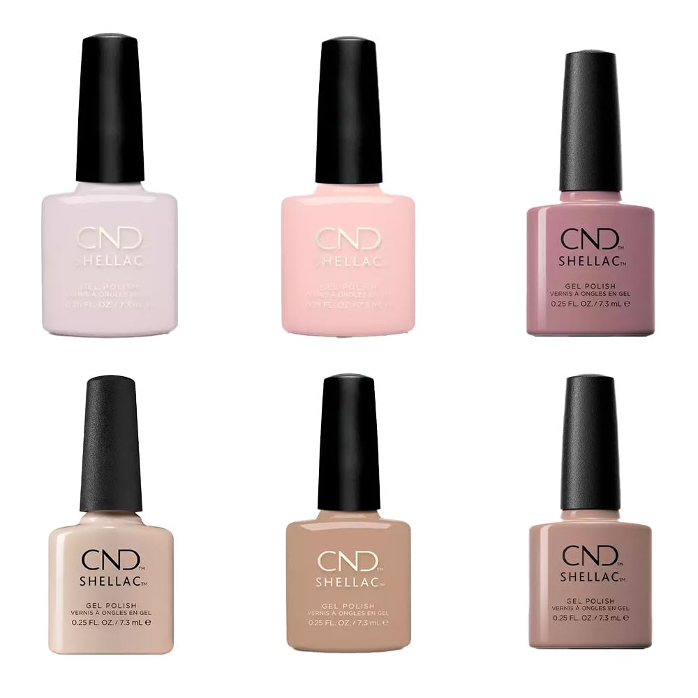 Generic CND Shellac Manicure Set: Petal Party, We Want Mauve, Cuddle Up & Quartz Correct, 7.3 ml - Professional Hybrid Nail Polishes for Long Lasting Shine