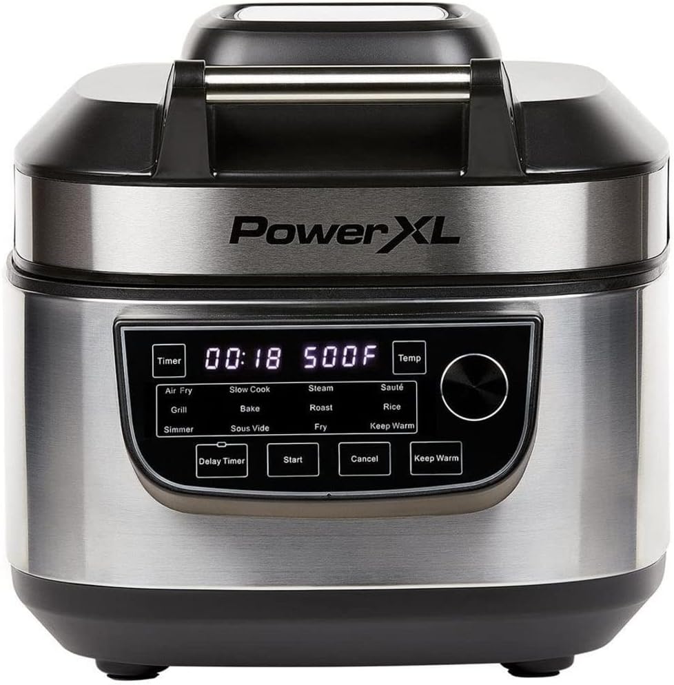 Mediashop PowerXL Multicooker - 12-in-1 Cooker with Air Fryer Function - for Roasting, Cooking, Frying and as an Electric Grill - Includes Dishwasher Safe Accessories