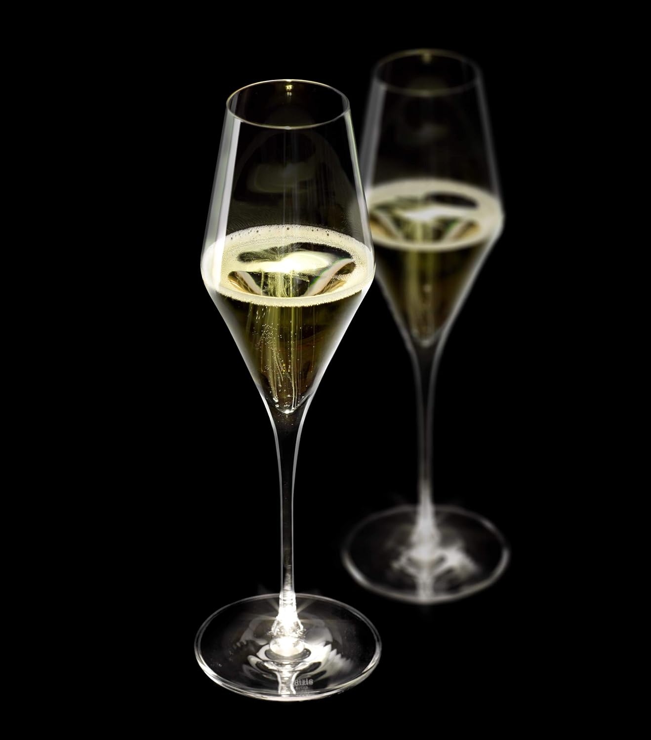 Stölzle Lausitz Highlight Champagne Glasses 290 ml with Luminous Handle I Champagne Goblets Set of 2 Shatterproof I Sparkling Wine Glasses 2 Pieces Dishwasher Safe I Elegant Crystal Glasses Like