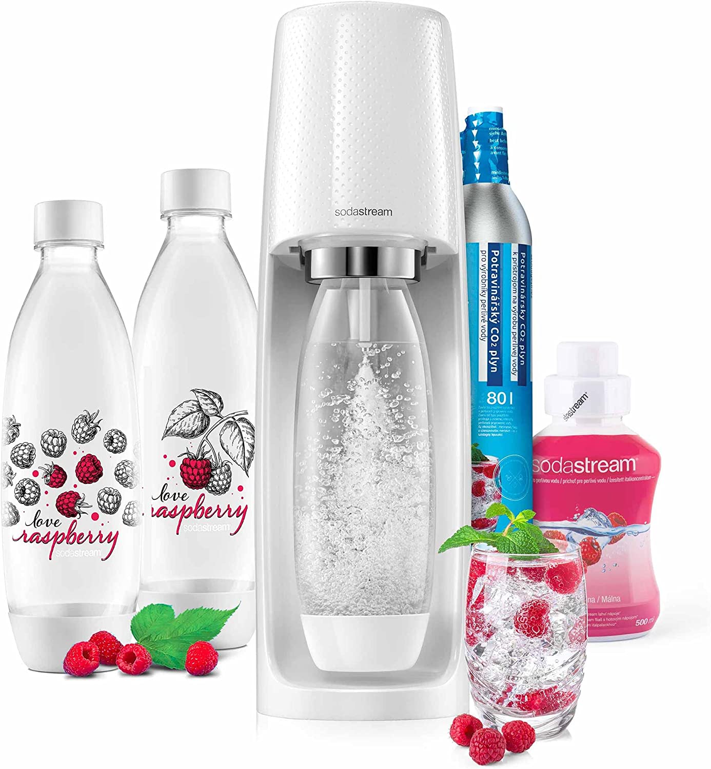SodaStream Spirit white love raspberry megapack