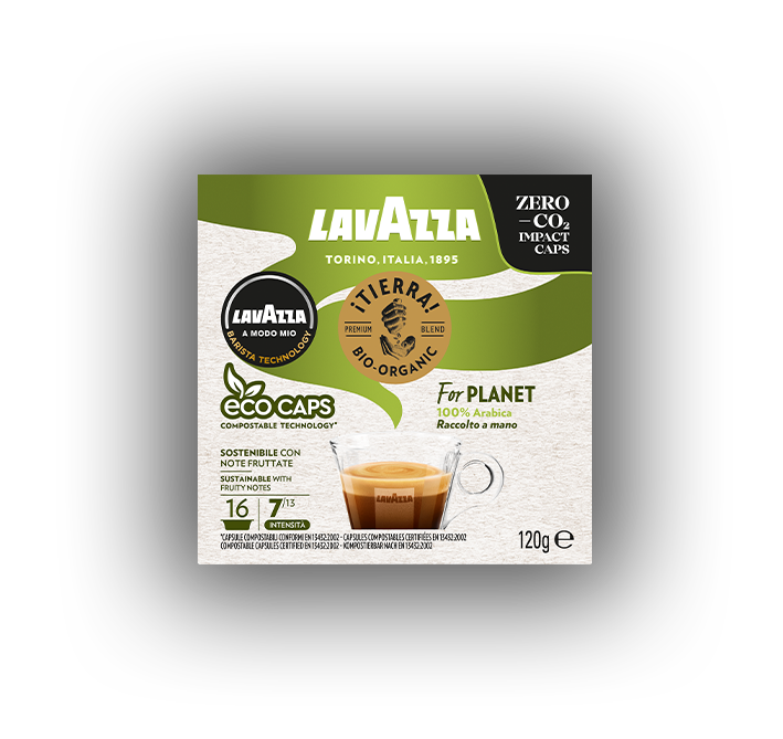 Lavazza 16 A Modo Mio Eco Caps Kapseln, kompostierbar, Kaffee Espresso Tierra Bio Organic, 1 x 16er Pack (120 g)