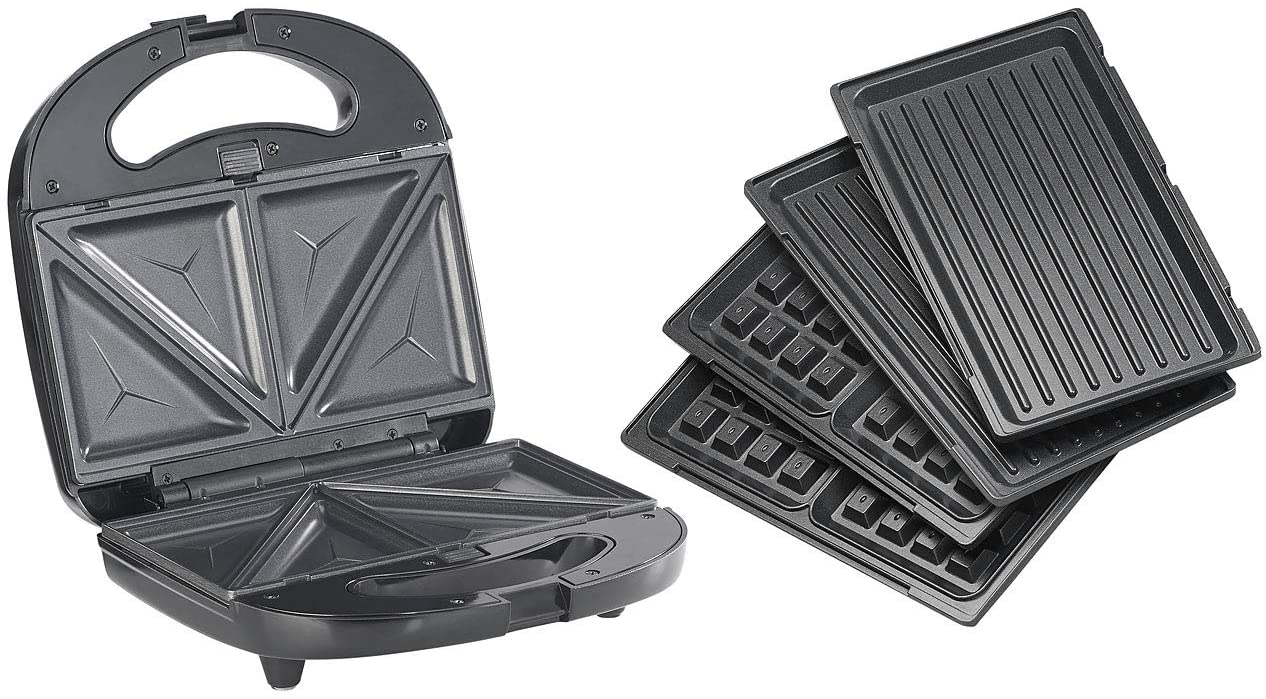 Rosenstein & Söhne Sandwich Toaster: 3-in-1 sandwich maker, waffle iron and table grill, anti-stick, 800 watts (contact grill).