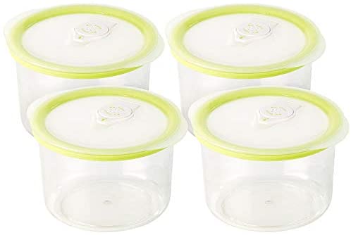 Rosenstein & Söhne Vacuum container: round vacuum container with 0.6 litre volume, 14.2 x 8.3 cm, set of 4 (vacuum cans)