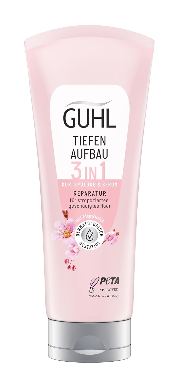 Guhl Deep Building 3 in 1 Treatment, Conditioner & Serum – Contents: 200 ml – For Versatile Stressed and Damaged Hair