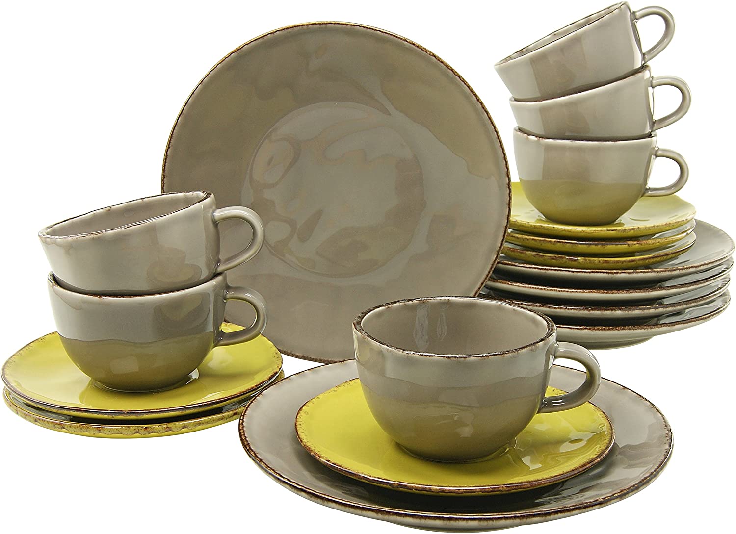CreaTable 14342 Organic Elements Series Crockery Set Coffee Service 18 Pieces