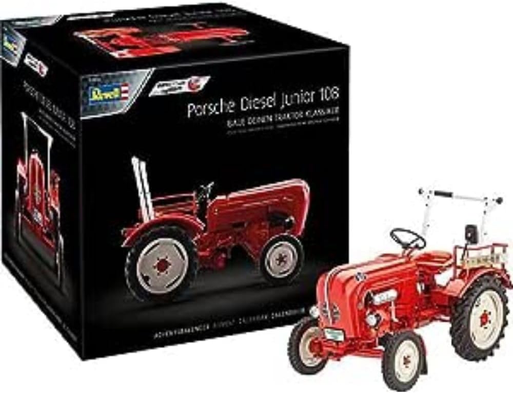 Revell Advent Calendar, Porsche Junior 108 with Easy-Click System in 24 Days to Tractor, Advent Calendar for Boys, Girls & Adults from 10 Years, Gift for Christmas
