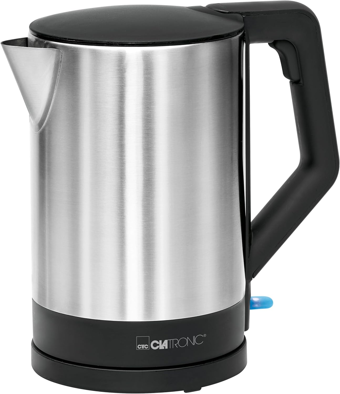 Clatronic Store Clatronic WKS 3692 Electric kettle concealed heating element, automatic switch-off, base station with cable rewind, 1.5 L, 2200 W, stainless steel, black / stainless steel.