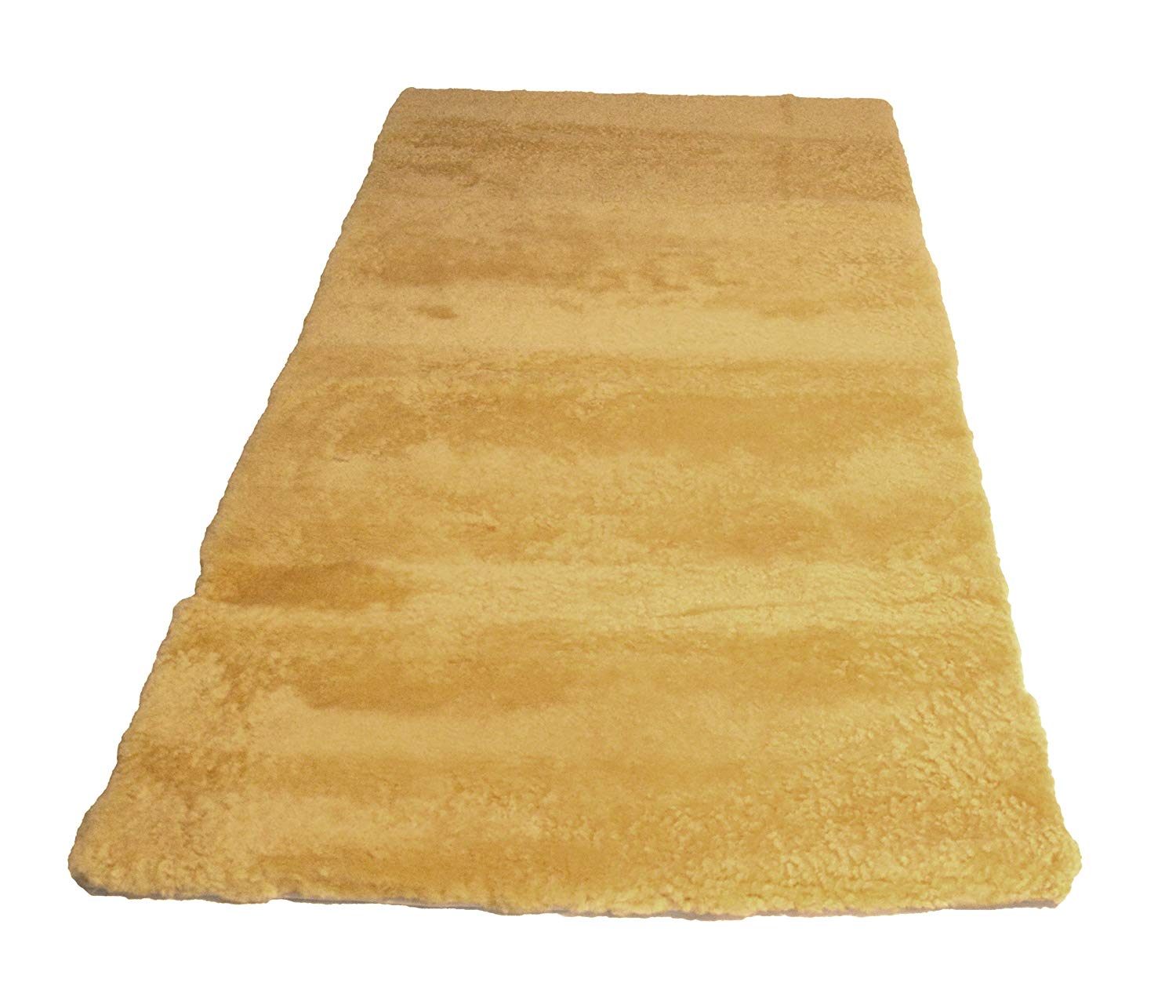 Leibersperger Lambskin Rug Bed Liner Bed Fur Medical Sheepskin Merino Premium + Fur Detergent, yellow, 90 x 190 cm