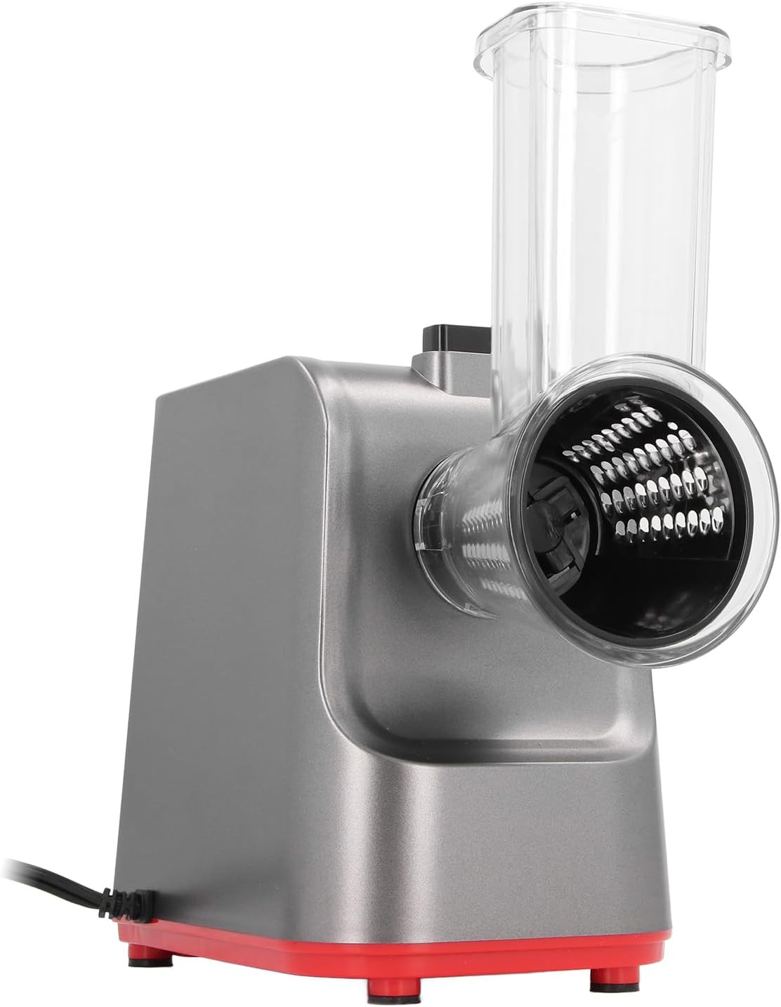 Mumusuki Store 5-in-1 Electric Cheese Grater, 250W, One Button Control Electric Shredder, Spiraliser with Six Stainless Steel Blades, Multifunctional Cheese, Tire for Cheese, Fruits, Vegetables, Vegetables