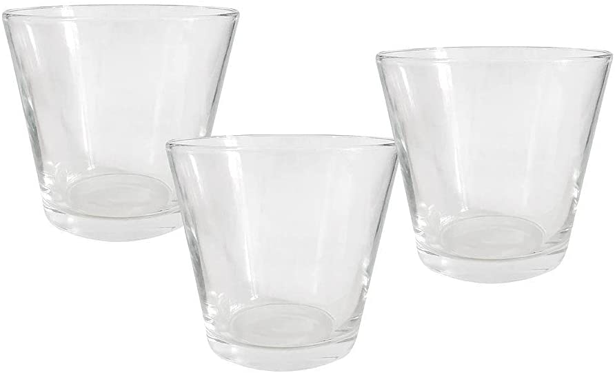 Zeitzone Tea Light Holder Set Tea Light Glass Candle Glass Set of 3 Cylinder Diameter 12 cm