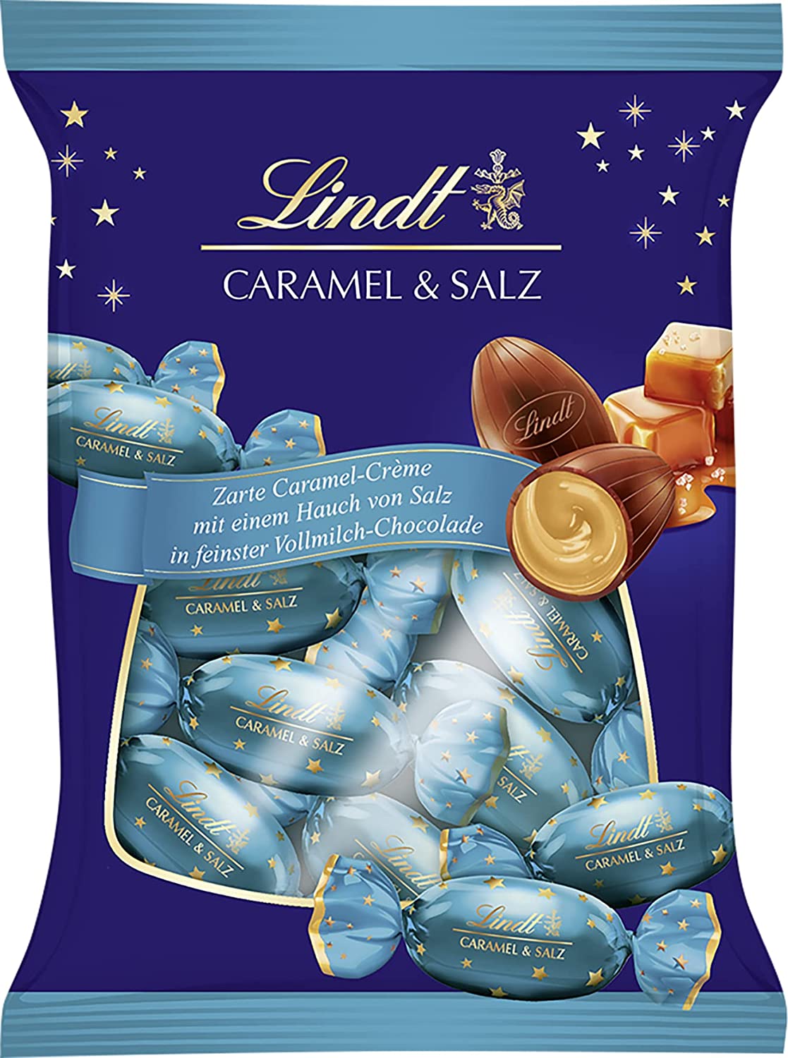Lindt Schokolade zu Weihnachten | Weihnachts-Zapfen Caramel & Salz | 101 g Salted Caramel | Schokoladengeschenk
