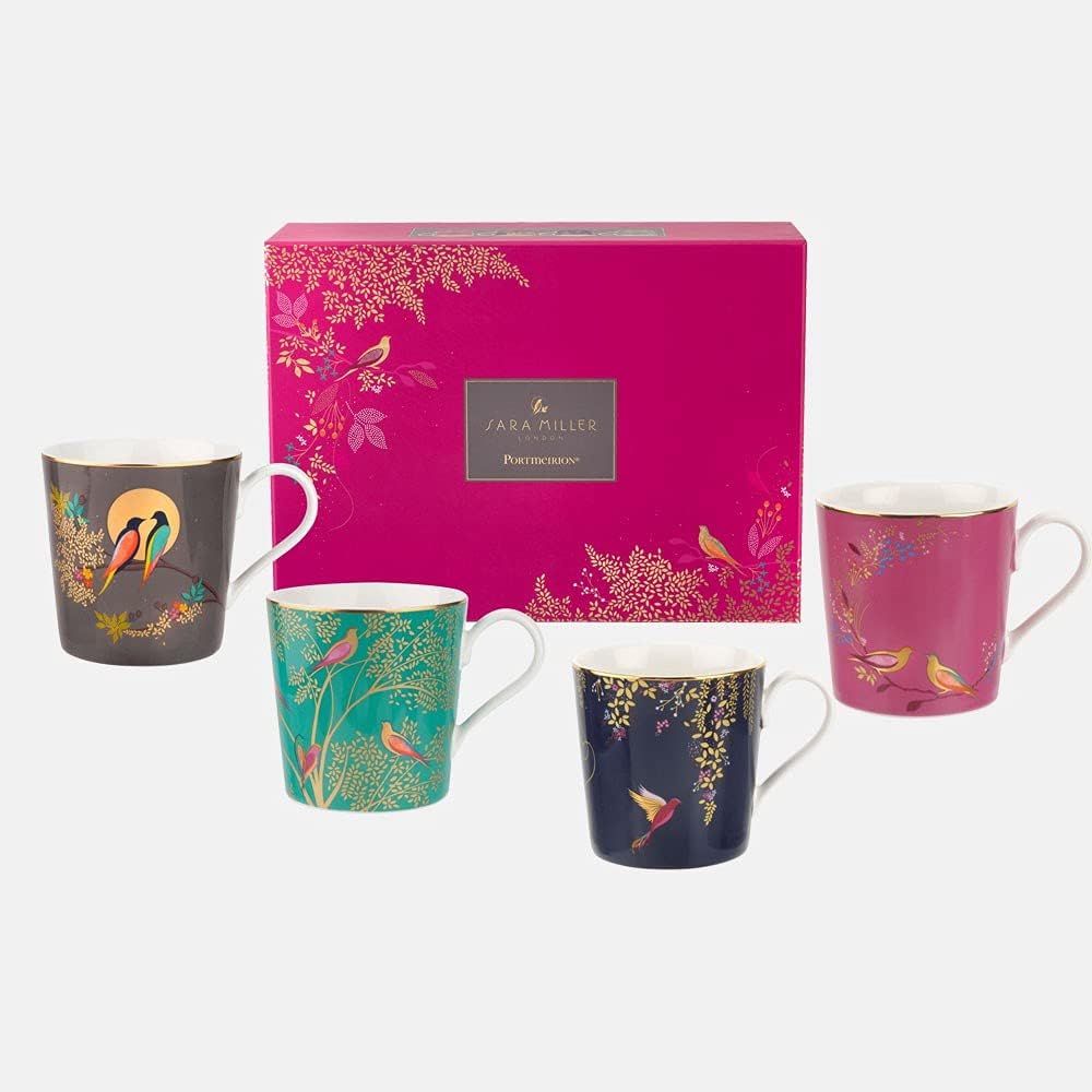Portmeirion Sara Miller London Chelsea Mugs Assorted Set of 4 Elegant and Sophisticated The Perfect Blend of Style and Quality