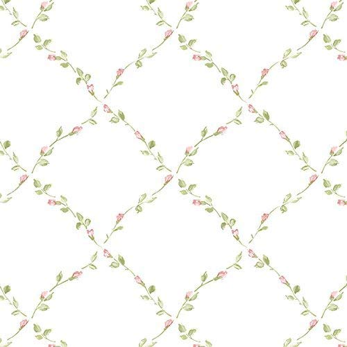galerie-24 Pp27726  Pretty Prints 4 Floral Lattice Green Pink Gallery Wallpaper