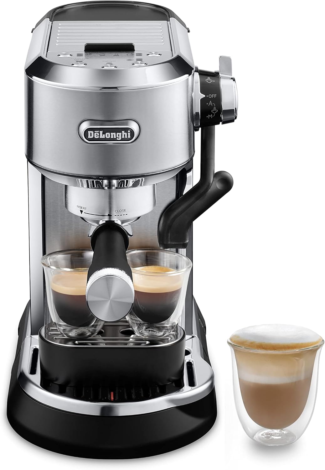 De\'Longhi Dedica Maestro Plus EC950.M Manual Espresso Machine, Coffee Powder or E.S.E Pads, Automatic Milk Frother, Automatic LatteArt Technology, Tank 1.6 L, Automatic Shut-Off