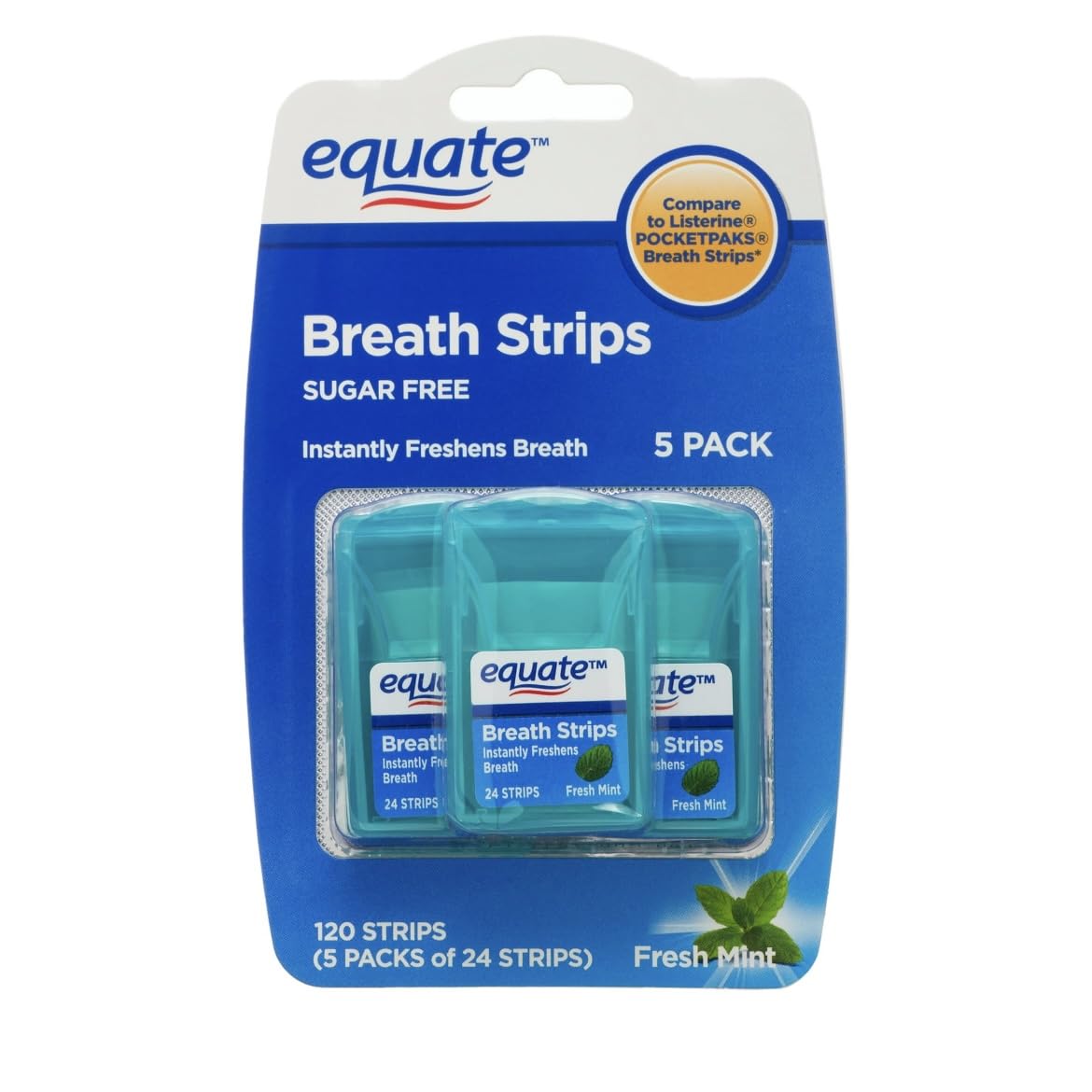 Equate Fresh Mint Air Freshener Strips 24 Pack 5 (120 Strips Total) Value Pack