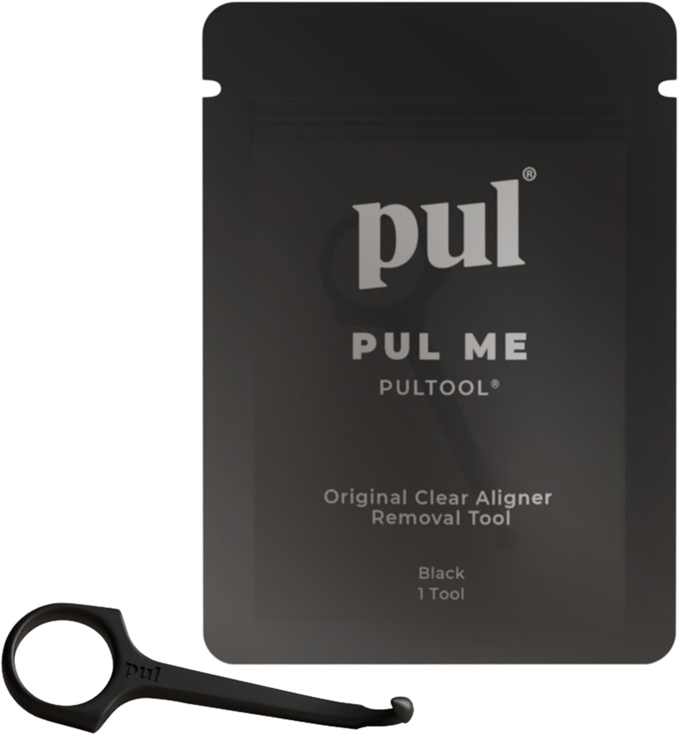 The Pultool Store PUL Aligner Removal Tool - Black | Safe and Hygienic Hook for Invisalign and Retainer | Gentle BPA Free Design for Everyday Use | 1 piece