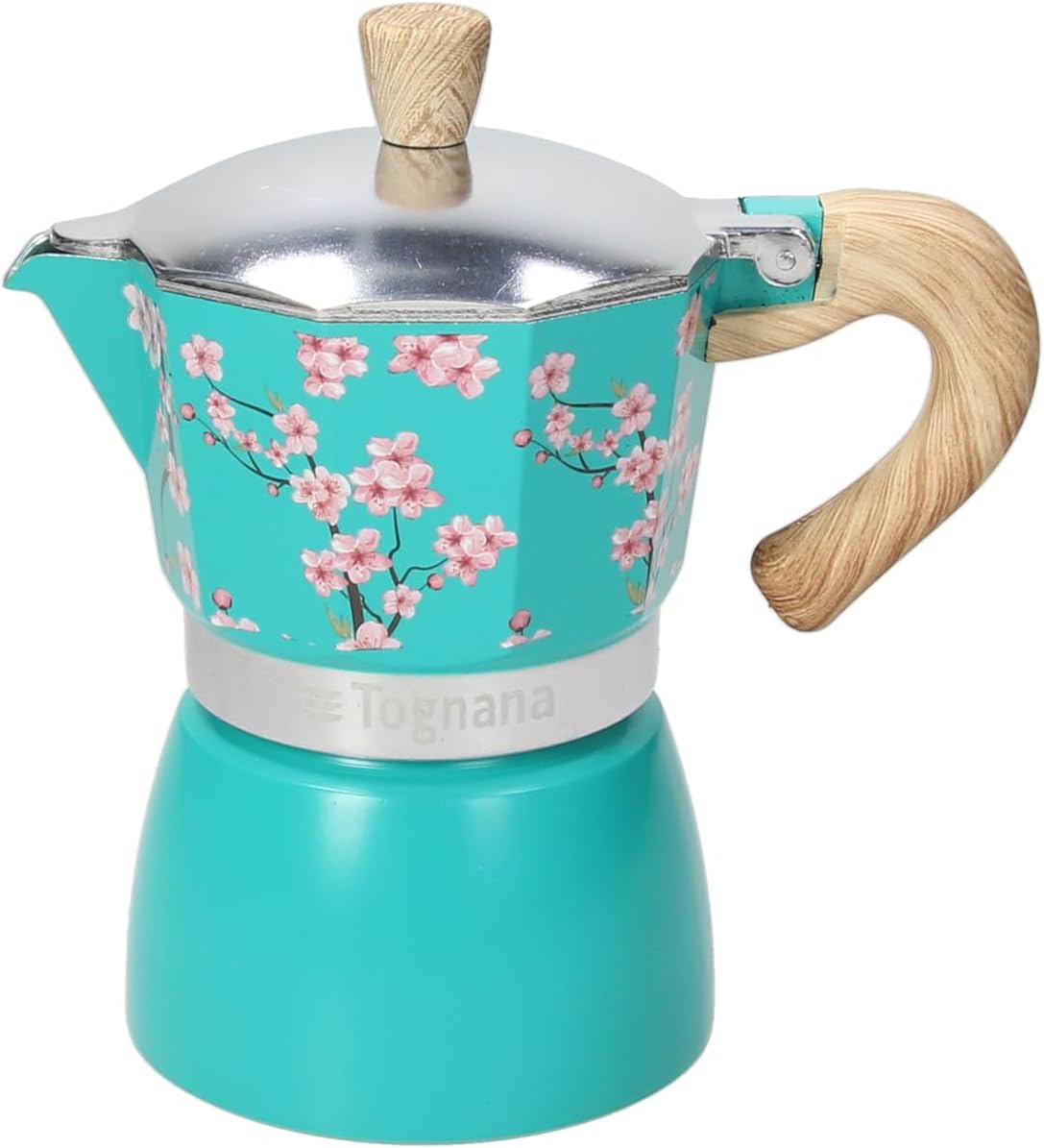 Tognana Japan Collection 3 Cup Coffee Pot Aluminum Aqua Green