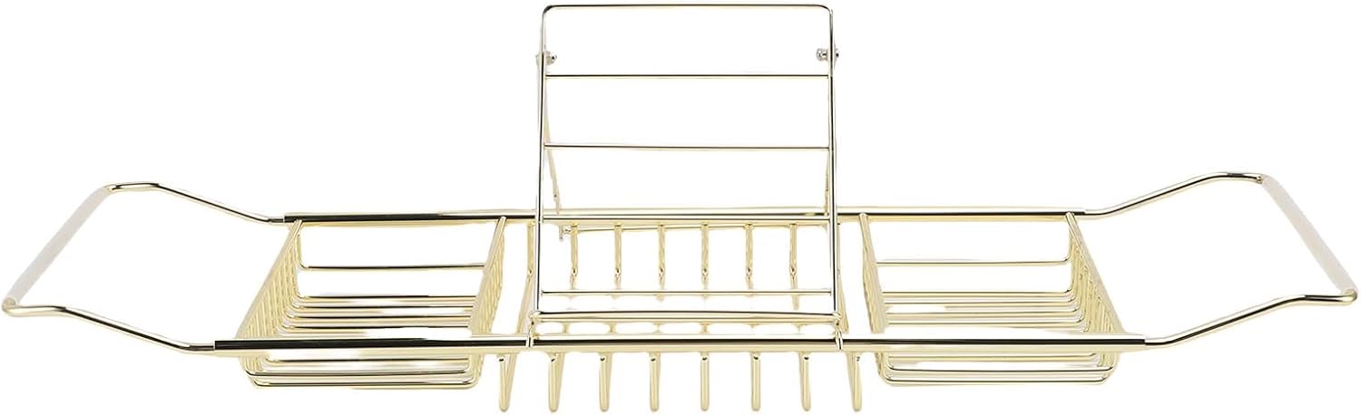 Tbest Store Tbest stainless steel shower tray, extendable over the bathtub, with a phone stand for shampoo and bath bombs, silver shower tray. The design of the bathtub tray is characterized by