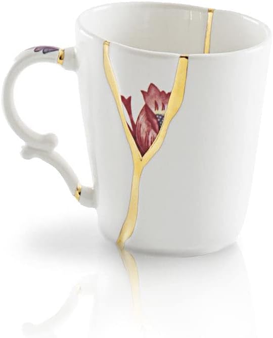 Seletti Kintsugi Mug Cup in Porcelain and 24 Carat Gold mod. 3