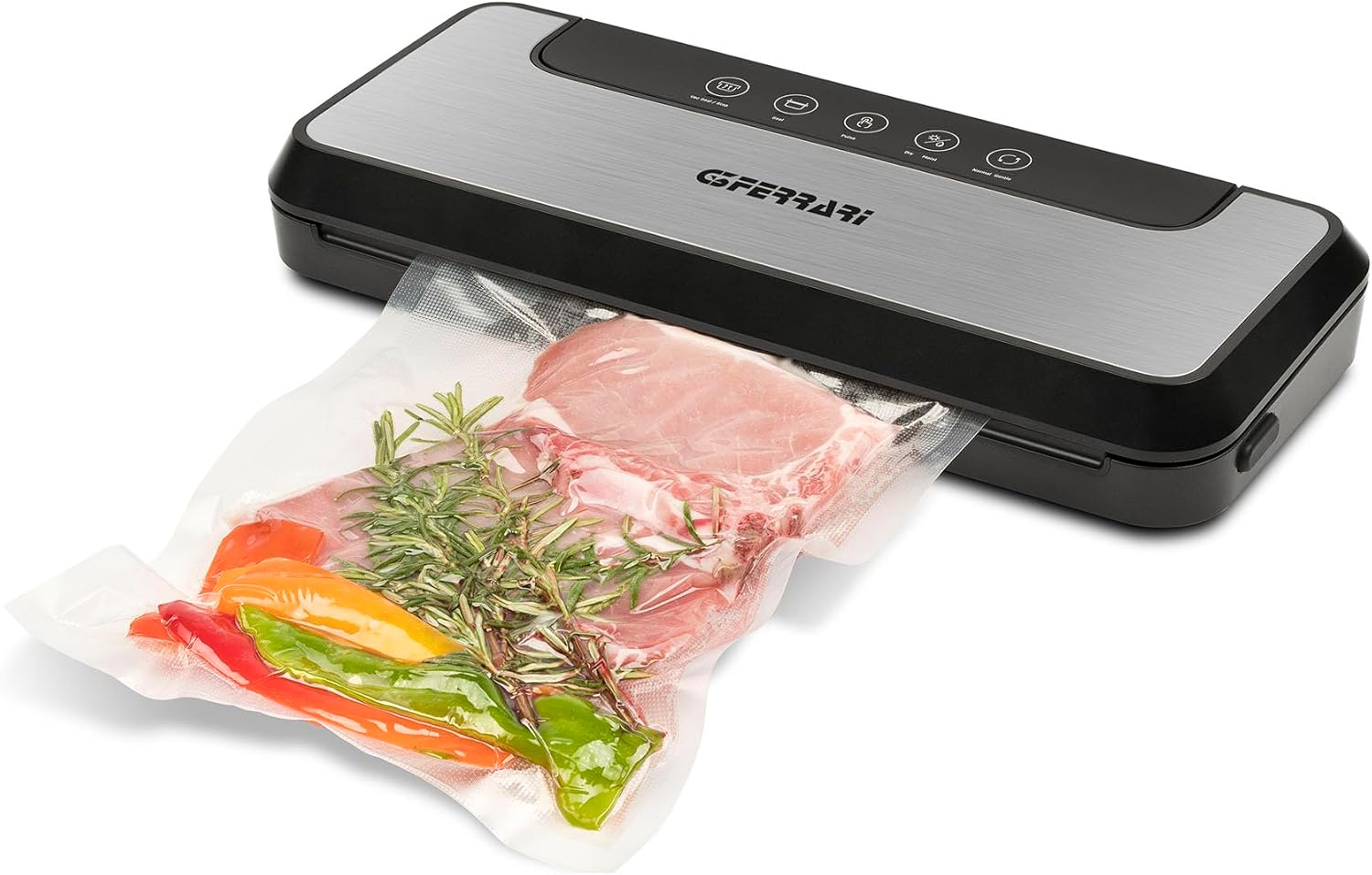 G3 Ferrari G20167 Vacuum Sealer "Fresco Vac", 110 W, double pump, 2 functions: seals and creates a vacuum, soft-touch panel with operating indicator, includes 5 bags measuring 20 x 30 cm