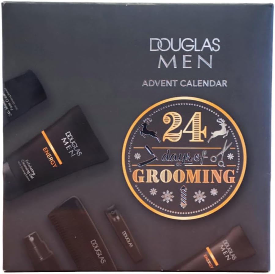 Jung Douglas Advent Calendar 2024-24 Men's Beauty Products for Face, Body and Hair - Ideal as a Gift - Boys & Men's Cosmetics - Douglas Men, Man with Fragrance Sticks