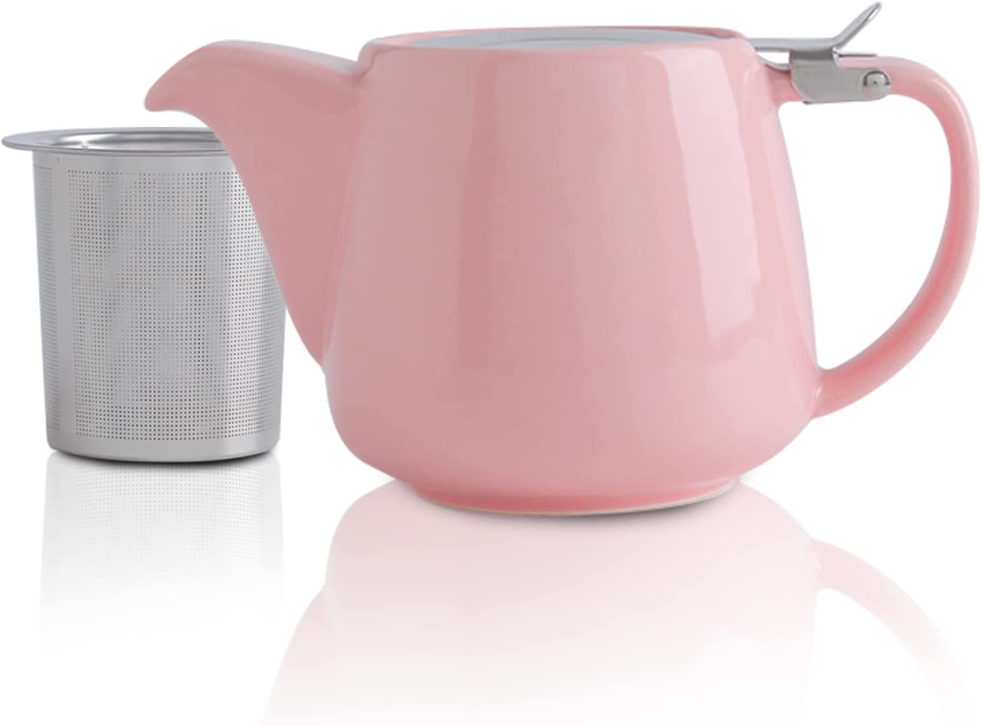 Vivilinen Porcelain Teapot Ceramic Handmade 18/8 Stainless Steel Sieve Stainless Steel Fine Mesh Infuser with Filter