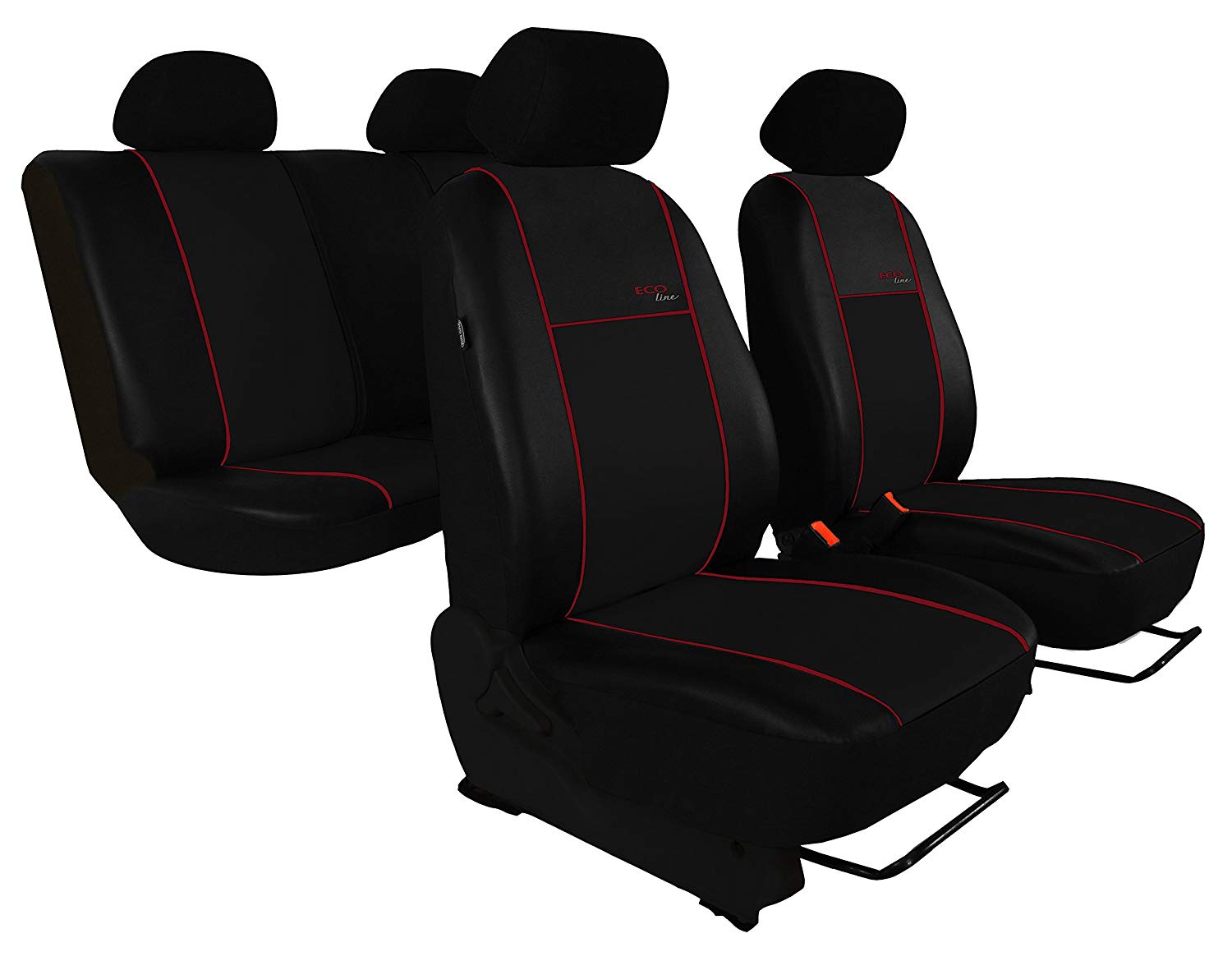 Pokter Customised Dark Red Caddy. Design Eco-Line Slat. Car Seat Cover Set