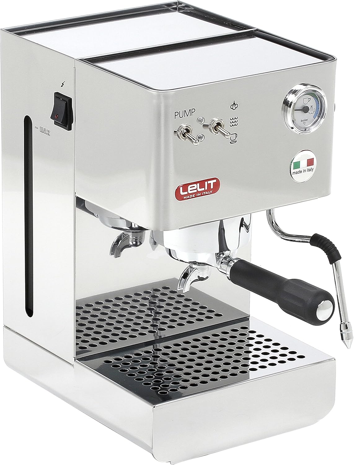 Lelit PL41PLUS Glenda, semi-professional coffee machine, ideal for espresso cover and cappuccino, stainless steel housing, 2.7 liters, silver