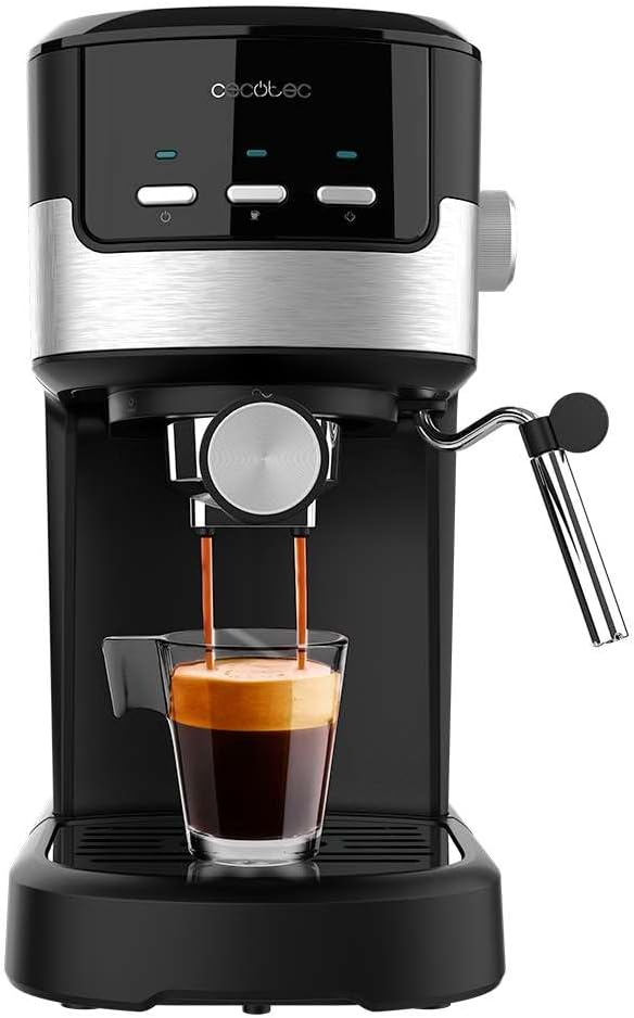 Cecotec espresso machine Compacta Power Espresso 20 Pecan, 1100 W, 20 bar, thermoblock system, swiveling steam arm, filter arm with double output and 2 filters, 1.25 liters
