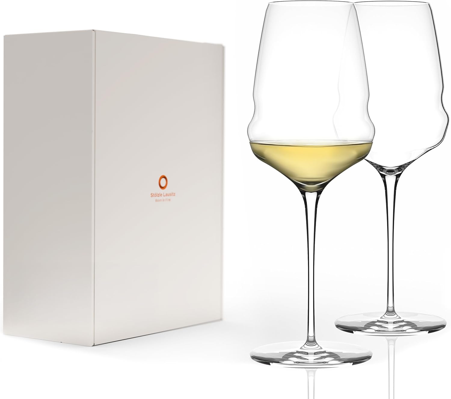 Stölzle Lausitz White Wine Glasses Cocoon/White Wine Glasses Set of 2/Wine Glasses Crystal Glass/Elegant White Wine Glass Extravagant/High-Quality Wine Glass Set/Wine Glasses Stölzle