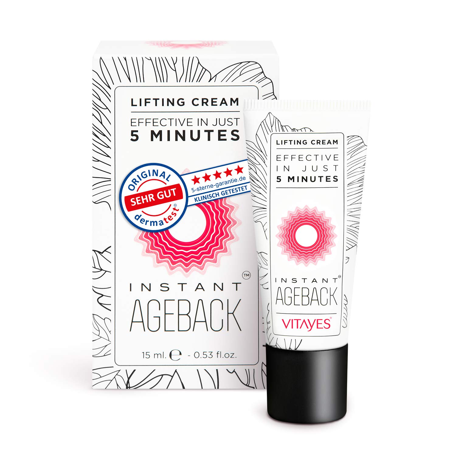 vitayes Vitayes, Instant Ageback, Lifting Cream (15ml) - Smooth Skin in Just 5 Minutes An innovative solution from Germany against wrinkles, saggy skin and tear bags.